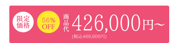 限定価格　58%OFF　382,000円〜