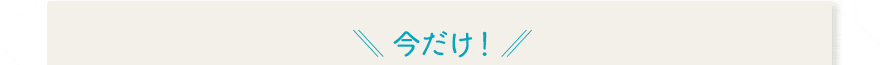 今だけ！