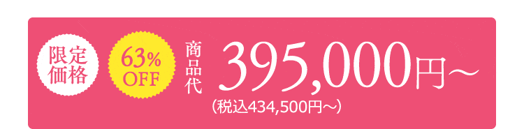 限定価格　63%OFF　395,000円〜
