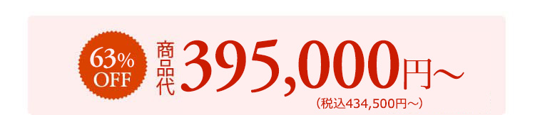限定価格　63%OFF　395,000円