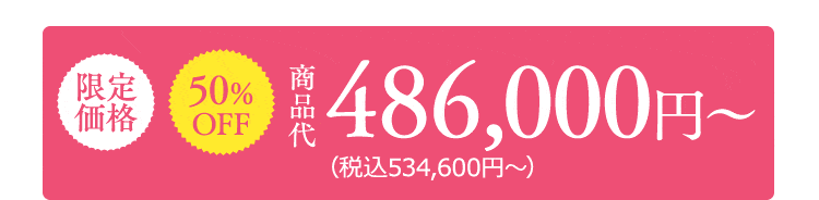 限定価格　50%OFF　486,000円~