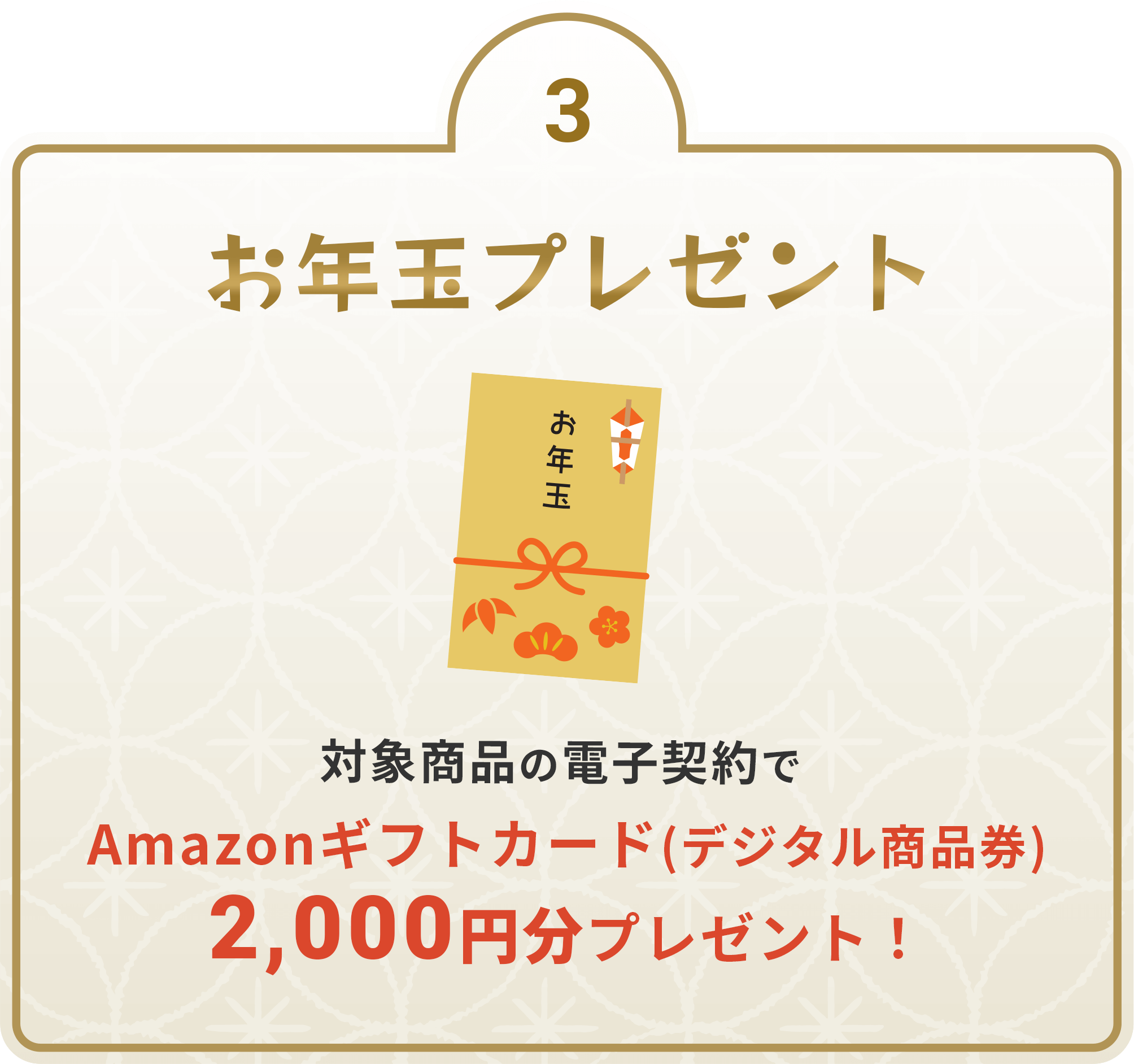 お年玉プレゼント 対象商品の電子契約でAmazonギフトカード2,000円分プレゼント！