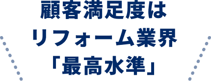 顧客満足度はリフォーム業界「最高水準」